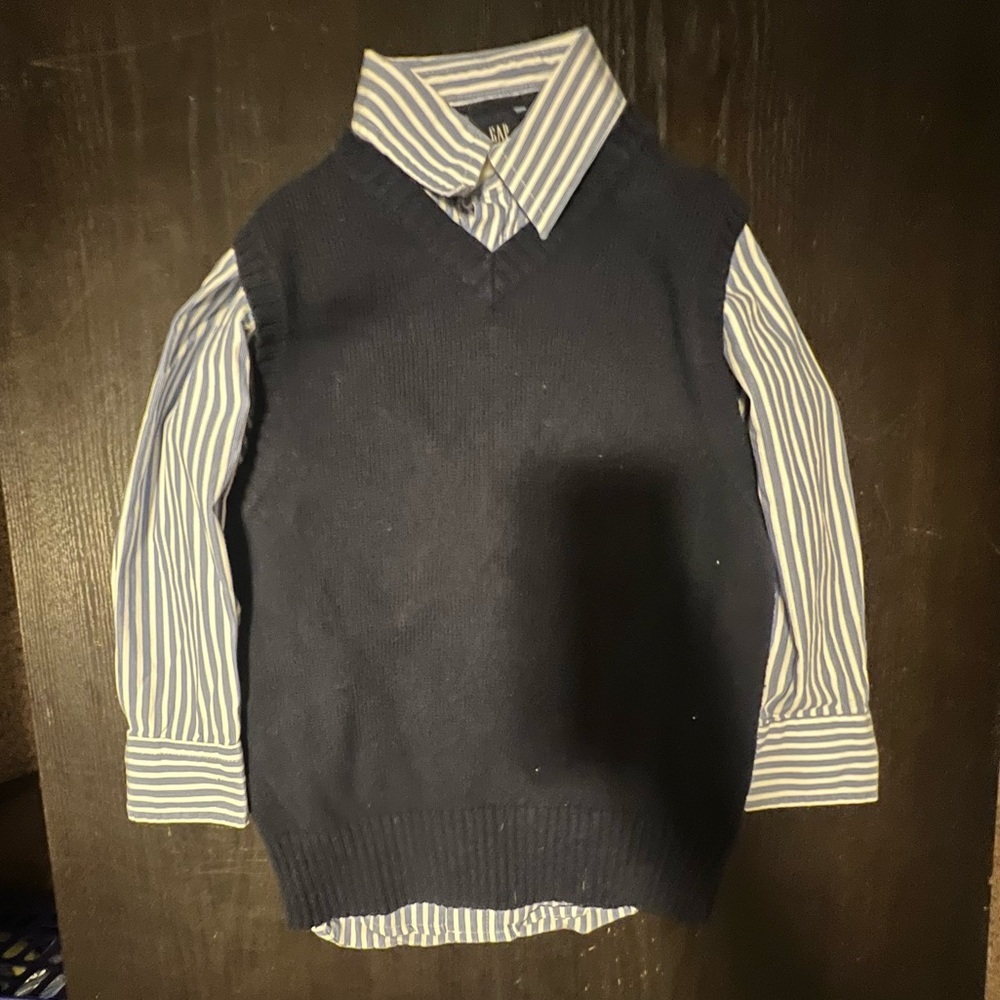 GAP Boys sweater vest and dress shirt
